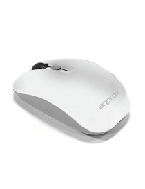 Approx APPXM180X Wireless Optical Mouse  800-1600 DPI  Nano USB  White & Grey