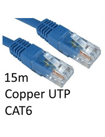 RJ45 (M) to RJ45 (M) CAT6 15m Blue OEM Moulded Boot Copper UTP Network Cable