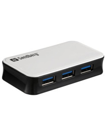 Sandberg External 4-Port USB 3.0 Hub  Overload Protection  Mains/USB Powered  5 Year Warranty