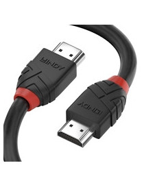 LINDY 36474 Black Line HDMI Cable  HDMI 2.0 (M) to HDMI 2.0 (M)  5m  Black & Red  Supports UHD Resolutions up to 4096x2160@60Hz  Triple Shielded Cable  Corrosion Resistant Copper Coated Steel with...