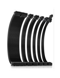 Antec Black PSU Extension Cable Kit with Black Connectors - 6 Pack (1x 24 Pin  1x 4+4 Pin  2x 8 Pin  2x 6 Pin)