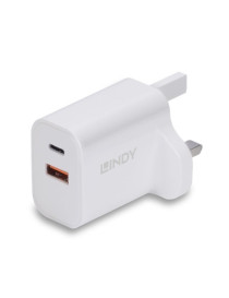 LINDY 73425 30W USB Type A & C Charger UK Plug