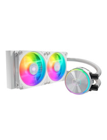CoolerMaster PL240 Flux  240mm All-in-One Hydro CPU Cooler  White Edition  2x120mm PWM Fan  ARGB LEDs  Aluminium / Copper