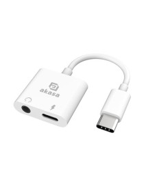 Akasa Type-C to 3.5mm Headphone Jack & Charger Adapter  Simultaneous charging and audio port