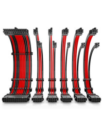 Antec Black/Red PSU Extension Cable Kit - 6 Pack (1x 24 Pin  2x 4+4 Pin  3x 6+2 Pin)