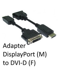 DisplayPort 1.2 (M) to DVI-D (F) Black OEM Adapter