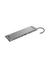 Sandberg (136-31) USB-C 10-in-1 Docking Station - USB-C (up to 100W)  HDMI  VGA  3 x USB-A  1 x RJ45  1 x Audio Out  SD  Micro SD/TF  Aluminium  5 Year Warranty