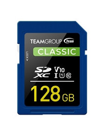 Team TSDXC128GIV1001 Classic Flash Memory Card  128GB  SDHC  UHS U1  Retail Packed