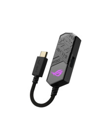 Asus ROG Clavis AI Noise-Cancelling Mic Adapter  USB-C to 3.5mm  Eliminates Background Noise  RGB Lighting