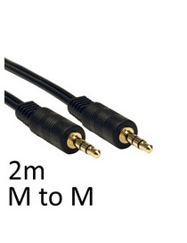 3.5mm (M) Stereo Plug to 3.5mm (M) Stereo Plug 2m Black OEM Cable