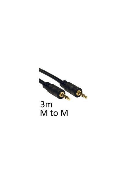 3.5mm (M) Stereo Plug to 3.5mm (M) Stereo Plug 3m Black OEM Cable