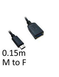 USB 3.0 A (F) to USB 3.1 C (M) 0.15m Black OEM Data Adapter