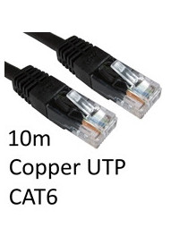RJ45 (M) to RJ45 (M) CAT6 10m Black OEM Moulded Boot Copper UTP Network Cable