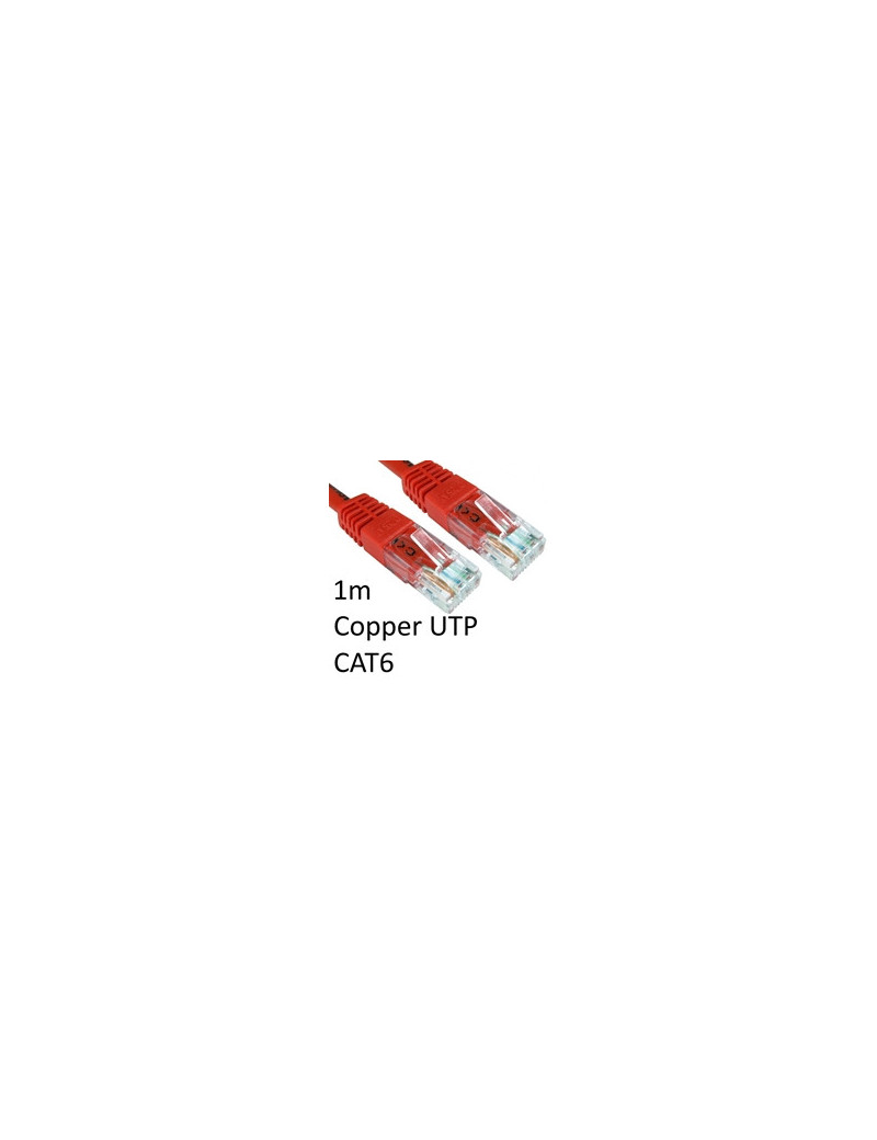 RJ45 (M) to RJ45 (M) CAT6 1m Red OEM Moulded Boot Copper UTP Network Cable