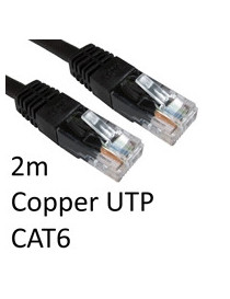 RJ45 (M) to RJ45 (M) CAT6 2m Black OEM Moulded Boot Copper UTP Network Cable