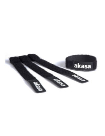Akasa Re-Usable Velcro Cable Ties  Black  Self-fastening  Pack of 5