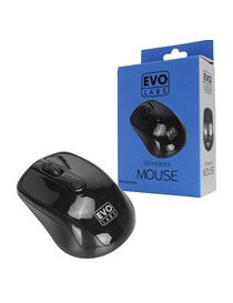 Evo Labs MO-234WBLK Wireless Mouse  2.4GHz with USB Mini Receiver  800 DPI Optical Tracking  Ambidextrous Design for PC / Mac / Laptop  Gloss Black