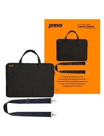 Prevo 15.6 Inch Laptop Bag  Cushioned Lining  With Shoulder Strap  Black