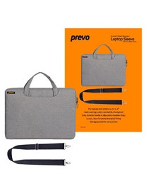 Prevo 15.6 Inch Laptop Bag  Cushioned Lining  With Shoulder Strap  Light Grey
