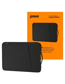Prevo 15.6 Inch Laptop Sleeve  Side Pocket  Cushioned Lining  Black