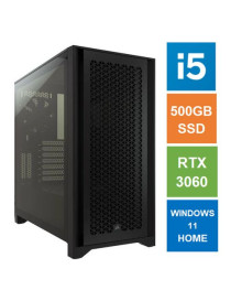 Spire ATX Gaming Tower PC  Corsair 4000D Case  i5-12600  16GB 3200MHz  500GB SSD  RTX3060 GPU  Wi-Fi6  2.5G LAN  Bequiet 650W  Windows 11 Home