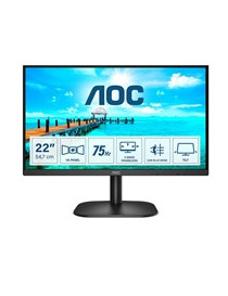 AOC 22B2H/EU 21.5 Inch Frameless Monitor  Full HD  Widescreen  VGA  HDMI  4ms  75Hz  VESA  Tilt