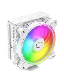 Cooler Master Hyper 212 Halo White Fan CPU Cooler  Universal Socket  120mm PWM MF120 HALO2 ARGB Fan  2050RPM  4 White Pure Heat Pipes  Aluminium Fins  Addressable RGB Auto Detection  Upgraded...