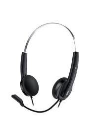 Genius HS-220U Ultra Lightweight Headset with Mic  USB Connection  Plug and Play  Adjustable Headband and microphone with In-line Volume Control  Black