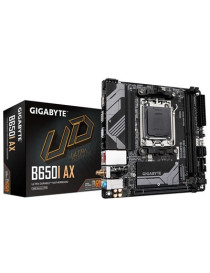 Gigabyte B650I AX DDR5 Motherboard  AMD Ryzen 7000 AM5  	Mini ITX  1 x PCI Express x16 slot  supporting PCIe 4.0 and running at x16  Realtek 2.5GbE LAN  HDMI/DisplayPort