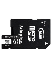 Team 128GB Micro SDXC UHS-1 Class 10 Flash Card with Adapter