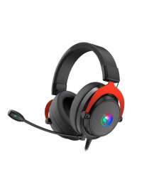 Marvo Scorpion HG9067 7.1 Virtual Surround Sound RGB Gaming Headset  Flexible Omnidirectional Microphone  50mm Audio Drivers  USB Connection  Black and Red