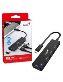 Genius 4 Port USB-C Hub  4 x USB 3.0 Type-A (F) Ports  Plug and Play Installation