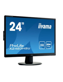 iiyama Prolite X2483HSU-B5 24 Inch Monitor  4ms  Full HD 1920x1080  75Hz  1x HDMI 1 x DisplayPort  2 x USB  HDCP  2 x 2W Speakers  VESA