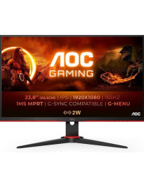 AOC 24G2SPU/BK IPS monitor 23.8 Inch 1920 x 1080 pixels  Full HD  4ms  165Hz  VGA  HDMI  DisplayPort  USB  Height Adjustable  Speakers  Black & Red