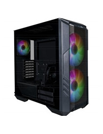 Cooler Master HAF 500 Case  Black  Mid Tower  2 x USB 3.2 Gen 1 Type-A  1 x USB 3.2 Gen 2 Type-C  Screwless & Tool-Free Tempered Glass Side Window Panel  Mesh Front Panel  Dual 200mm Addressable...