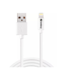 Sandberg Apple Approved Lightning Cable  1 Metre  White  5 Year Warranty  Clear Bag