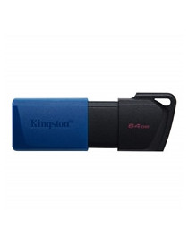 Kingston DataTraveler ExodiaM DTXM/64GB USB Flash Drive  64GB  USB 3.2  Blue / Black  Moving Cap Design