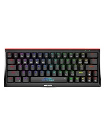 Marvo Scorpion KG962W-UK Tri-Mode Connection Wireless 60% TKL Mechanical Gaming Keyboard with Red Switches  2.4GHz Wireless  Bluetooth or Wired  Rainbow Backlight  Anti-ghosting N-Key Rollover