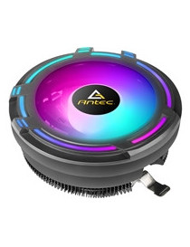 ANTEC T120 Fan CPU Cooler  Universal Socket  120mm Chromatic Silent RGB Fan  1500RPM  Massive Black Aluminium Fins for Enhanced Cooling Performance  Designed for Small Form Factor Cases