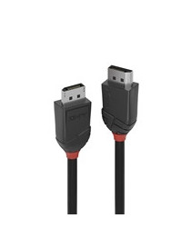 LINDY 36492 Black Line DisplayPort Cable  DisplayPort 1.2 (M) to DisplayPort 1.2 (M)  2m  Black & Red  Supports UHD Resolutions up to 4096x2160@60Hz  Triple Shielded Cable  Corrosion Resistant...