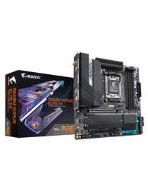 Gigabyte B650M AORUS ELITE AX DDR5 Motherboard  AMD Socket AM5  Micro ATX  1x PCIe 5.0 x4  1x PCIe 4.0 x16  1x PCIe 4.0 x4  Bluetooth  Wi-Fi 6E  USB 3.2 Gen 2x2  Q-Flash Plus  RGB FUSION 2.0