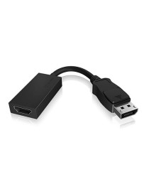 Icy Box DisplayPort 1.2 Male to HDMI Female Converter Cable  16.5cm  Black