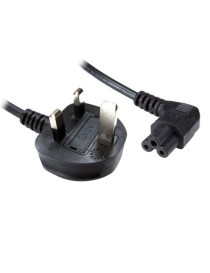 Jedel UK Power Lead  Cloverleaf  Moulded Plug  Right Angle Connector  1 Metre