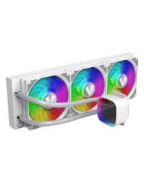 Vida Aquilo 360mm ARGB Liquid CPU Cooler  3x ARGB PWM Fans  Infinity Mirror RGB Pump Head  White