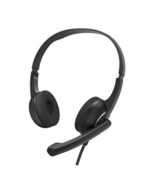 Hama HS-USB250 V2 Lightweight Office Headset with Boom Microphone  USB  Padded Ear Pads  In-line Controls