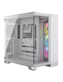 Corsair 6500X RGB iCUE Link Dual Chamber Gaming Case w/ Glass Side & Front  ATX  3x RGB Fans  Mesh Panels  USB-C  Asus BTF Compatible  White