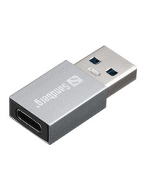 Sandberg USB 3.1 Gen1 Type-A Male to USB Type-C Female Converter Dongle  Aluminium