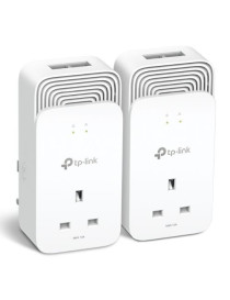 TP-LINK (PG2400P KIT) Wired 1428Mbps G.hn2400 Powerline Adapter Kit  AC Pass Through  2-Port  Power Saving Mode