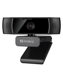 Sandberg USB Autofocus DualMic 1080p Webcam  Glass Lens  Autofocus  Auto Light Adjust  Digital Zoom  Stereo Mic  Clip-on/Stand  5 Year Warranty