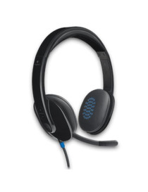 Logitech H540 Headset  Noise Cancelling Mic  USB  On Ear Controls  Padded